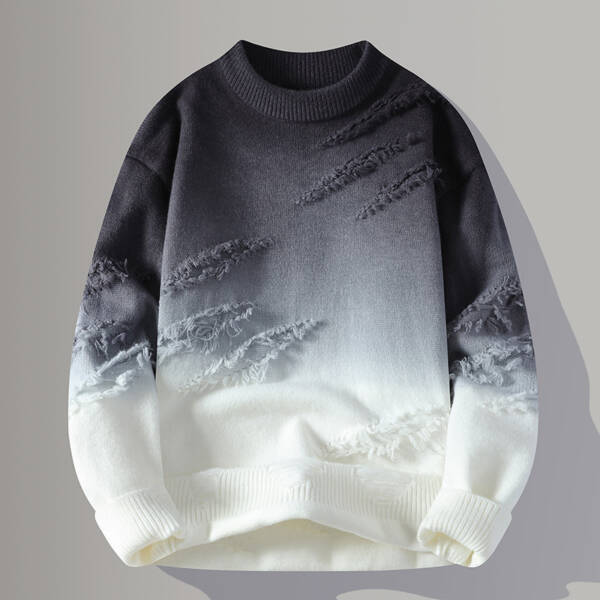 Round Neck Pullover Personalized Gradient Sweater - Image 7