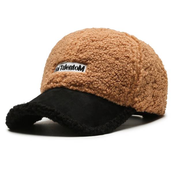 Autumn Winter Color Matching Fashion All-match Plush Warm Peaked Cap - Image 10