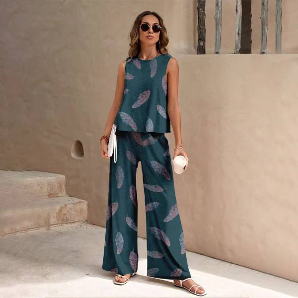 European And American Fashion Nation Geometric Vest Pants Suit - Image 7