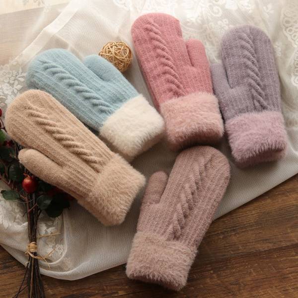 Women's Winter Warm And Cute Riding Gloves With Velvet - Image 9