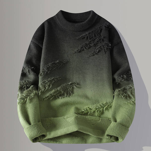 Round Neck Pullover Personalized Gradient Sweater - Image 8