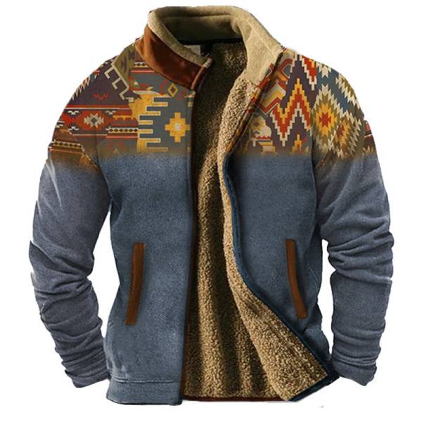 Fashion Casual Men's Fleece Jacket Coat - Image 4