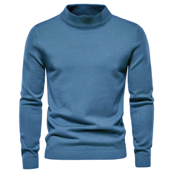 Mid-collar Slim Fit Men's Sweater Men's Multi-color - Image 8