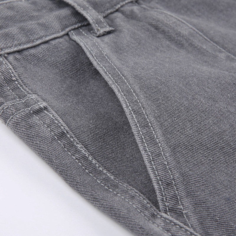 Street Retro Denim Cargo Pants: Low Rise & Trendy - Image 6