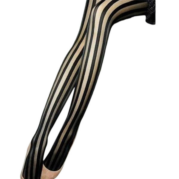 Thick Striped Thin Stockings Wide Vertical Pantyhose - Image 2