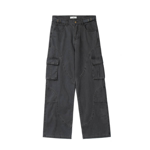 Autumn And Winter American Style Washed And Worn Loose Straight-leg Overalls - Image 7