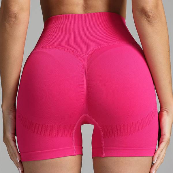 Seamless Yoga Shorts Women Solid Color High Waist Hip-lifting Fitness Pants Running Sweatpants - Image 3