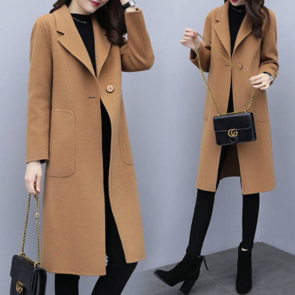 Mid-length Loose Wool Overcoat Women's Coat - Image 2