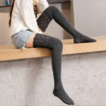 Autumn and winter thickened over the knee socks lace stockings women