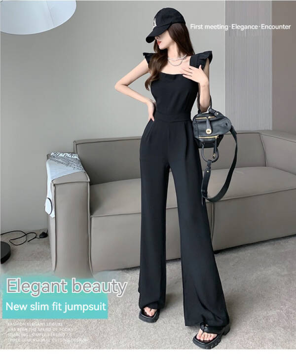 Mushroom Edge Temperament Sleeveless Jumpsuit With A Drooping Feeling And Wide Leg Pants - Image 10