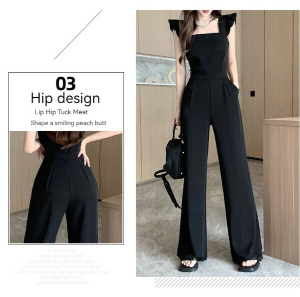 Mushroom Edge Temperament Sleeveless Jumpsuit With A Drooping Feeling And Wide Leg Pants - Image 5