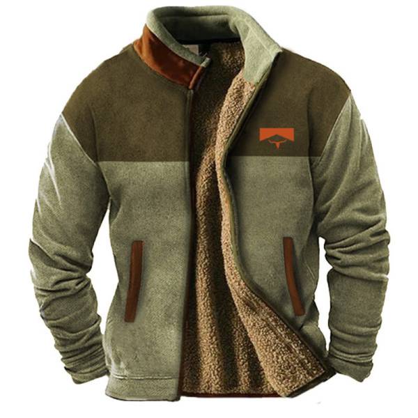 Fashion Casual Men's Fleece Jacket Coat - Image 7