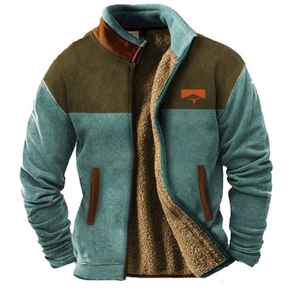 Fashion Casual Men's Fleece Jacket Coat - Image 8