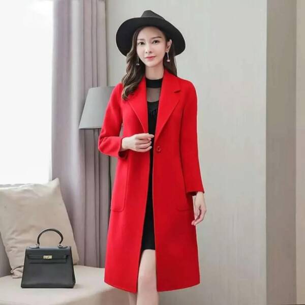 Mid-length Loose Wool Overcoat Women's Coat - Image 3