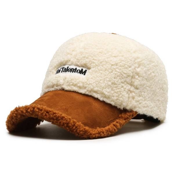 Autumn Winter Color Matching Fashion All-match Plush Warm Peaked Cap - Image 8