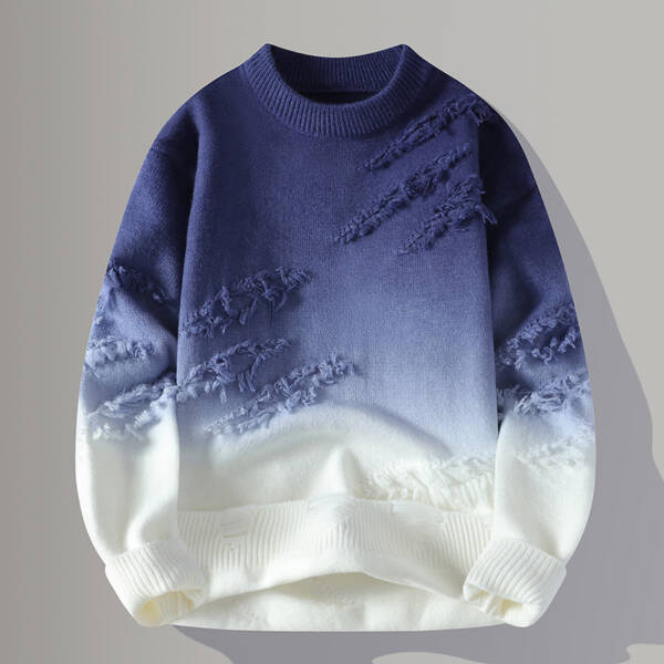 Round Neck Pullover Personalized Gradient Sweater - Image 2