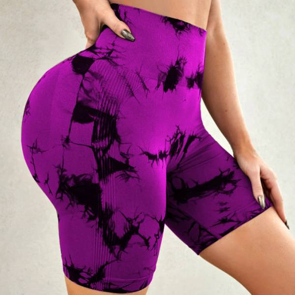 Tie-dye Printed Yoga Pants Summer Quick-drying Fitness Shorts Sexy High-waisted Hip-lifting Leggings Women Pants - Image 6