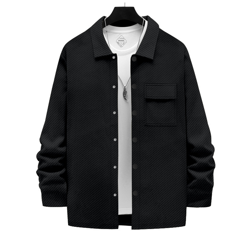 Retro Men's Shirt Jacket: Jacquard Knit Lapel Deals - Image 7