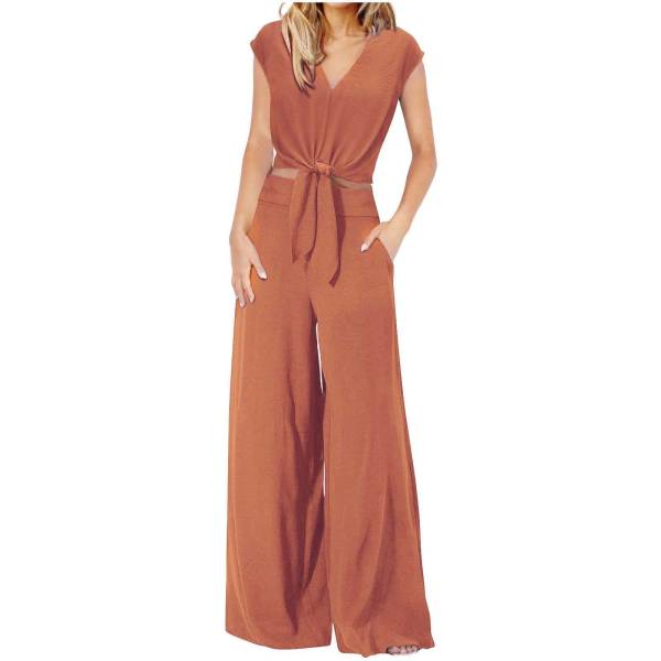 Short Top Wide Leg Pants Suit - Image 3