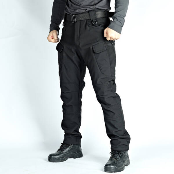 Winter Tactical Pants Men's Fleece-lined Waterproof Shark Skin Soft Shell Tactical Pants - Image 6