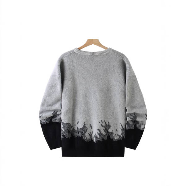 Flame Knitted Sweater Men's Leisure Warm