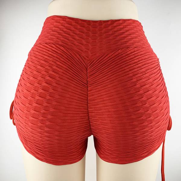 Drawstring Shorts Textured Butt Lift Gym Workout Slim Jogging Fitness Yoga Leggings Shorts - Image 4