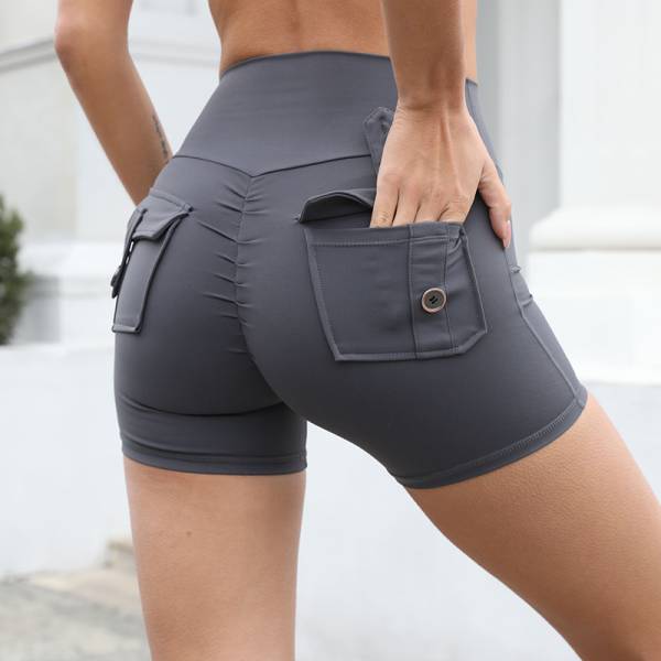 High Waist Hip Lifting Shorts With Pockets Quick Dry Yoga Fitness Sports Pants Summer Women Clothes - Image 10