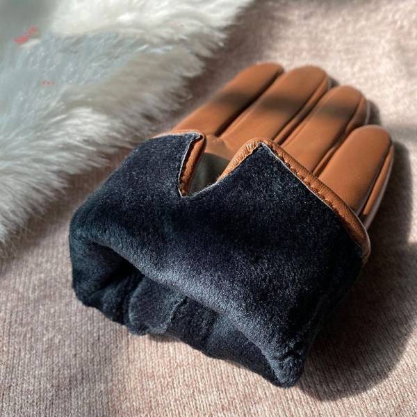 Gloves Women's Winter Warm Plus Fleece Gloves PU - Image 3