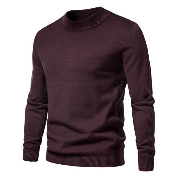 Mid-collar Slim Fit Men's Sweater Men's Multi-color - Image 2