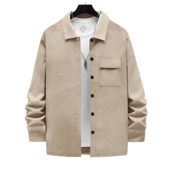 Men's Retro Casual Jacquard Knitted Lapel Shirt Jacket - Image 8