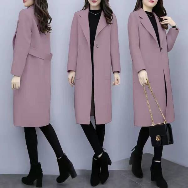 Mid-length Loose Wool Overcoat Women's Coat - Image 10