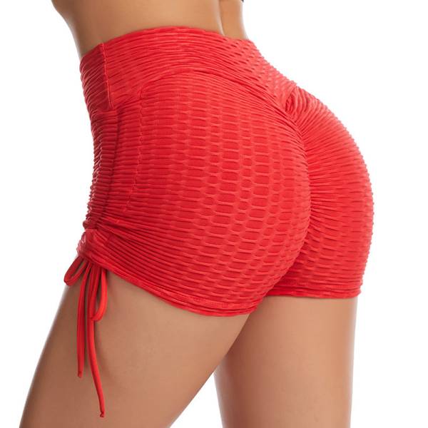 Drawstring Shorts Textured Butt Lift Gym Workout Slim Jogging Fitness Yoga Leggings Shorts - Image 10