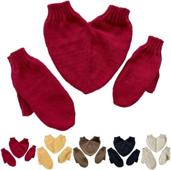 Love Warm Decoration Solid Color Knitted Yarn Gloves - Image 2