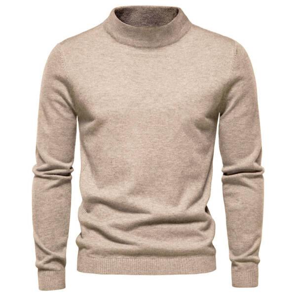 Mid-collar Slim Fit Men's Sweater Men's Multi-color - Image 7