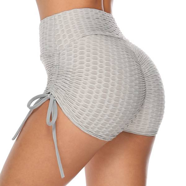 Drawstring Shorts Textured Butt Lift Gym Workout Slim Jogging Fitness Yoga Leggings Shorts - Image 7