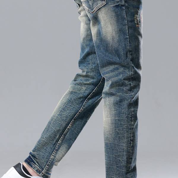 Men's Straight Slim Cotton Vintage Jeans - Image 5