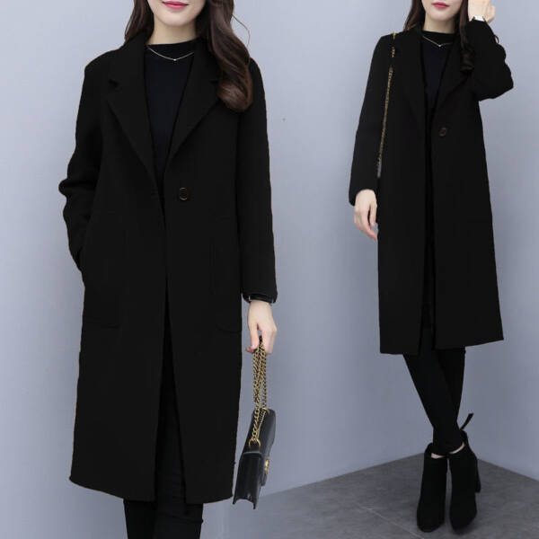 Mid-length Loose Wool Overcoat Women's Coat - Image 4