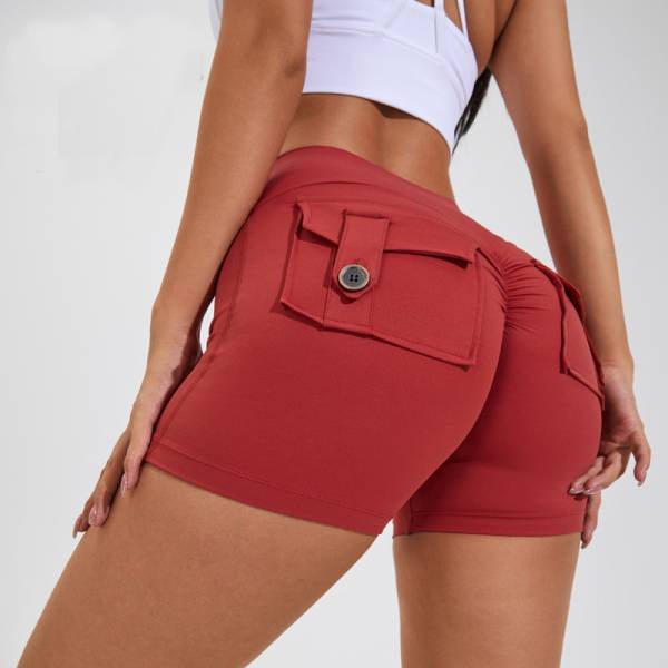 High Waist Hip Lifting Shorts With Pockets Quick Dry Yoga Fitness Sports Pants Summer Women Clothes - Image 8