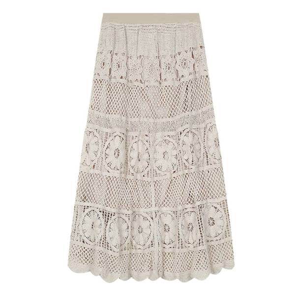 Retro Vacation Style Crocheted Hollow Skirt - Image 5