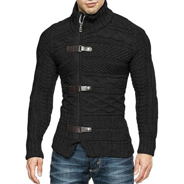 Autumn And Winter Turtleneck Men's Cardigan Coat - Image 2