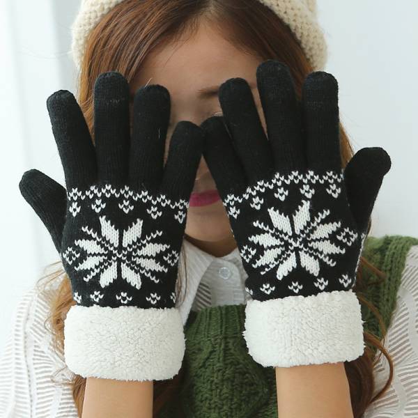 Double thickening plus velvet winter warm gloves