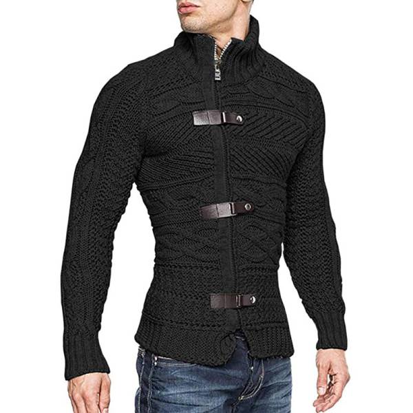 Autumn And Winter Turtleneck Men's Cardigan Coat - Image 3