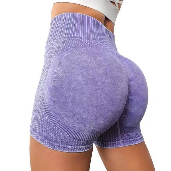 High-waisted Hip-lifting Fitness Pants Solid Color Quick-drying Tight Running Sports Yoga Shorts Women - Image 8