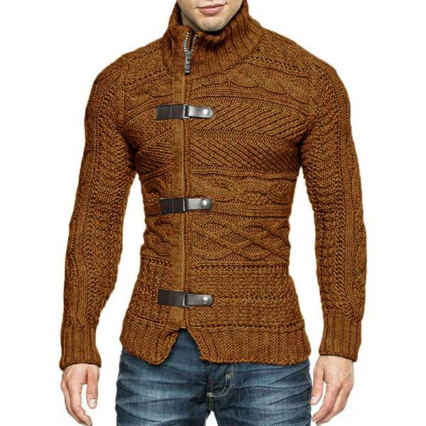 Autumn And Winter Turtleneck Men's Cardigan Coat - Image 5