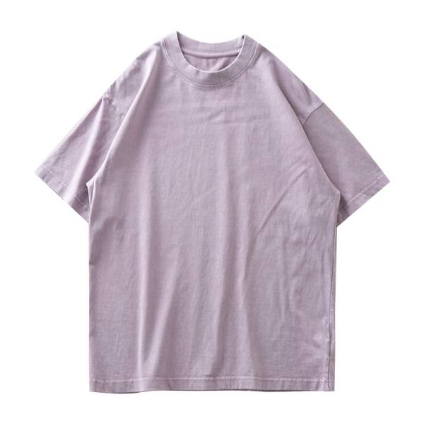 Washed And Worn Heavy Cotton T-shirt Men's Short Sleeve - Image 6