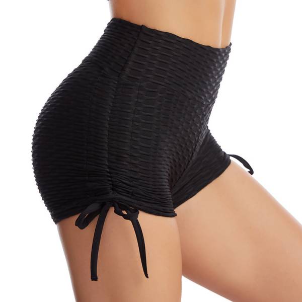 Drawstring Shorts Textured Butt Lift Gym Workout Slim Jogging Fitness Yoga Leggings Shorts - Image 6