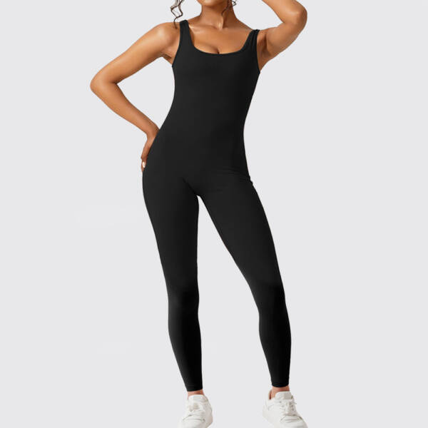 Women Sleeveless Flare Jumpsuits Fitness Yoga Long Pants - Image 3