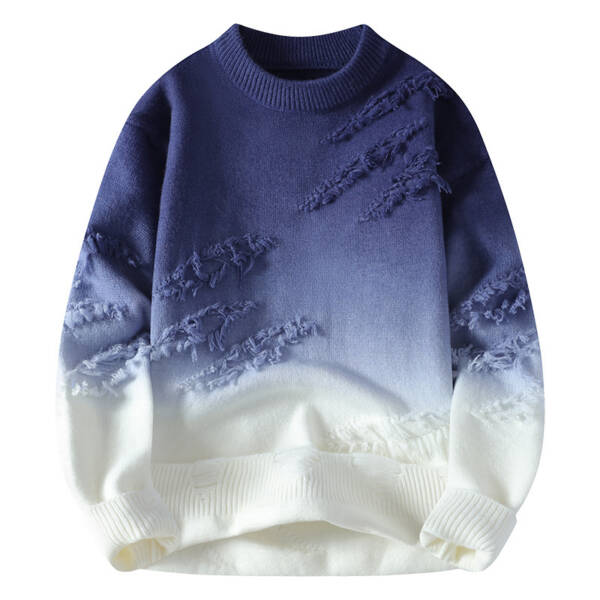 Round Neck Pullover Personalized Gradient Sweater - Image 5