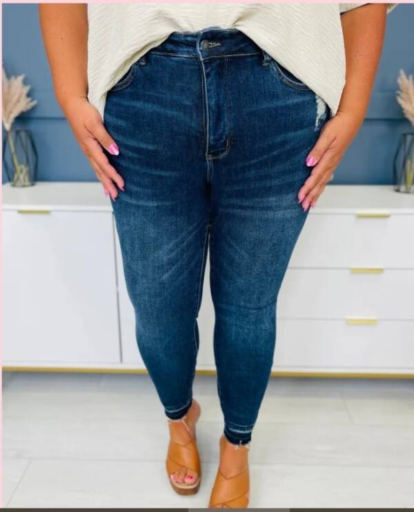 Plus Size Women's High Elastic Worn Skinny Skinny Jeans - Image 3