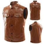 Men's Casual Multi-pocket Stand Collar Vest Coat